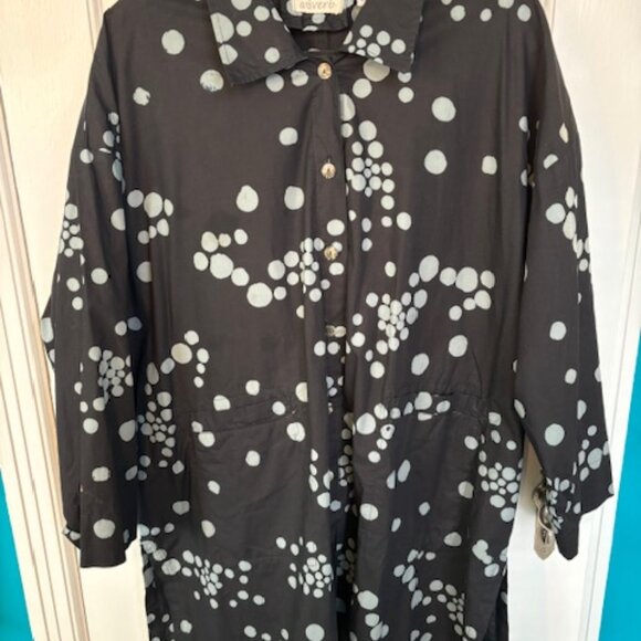 Adverb Tops - Oversized Polka Dot Shirt/Tunic Dress from Adverb